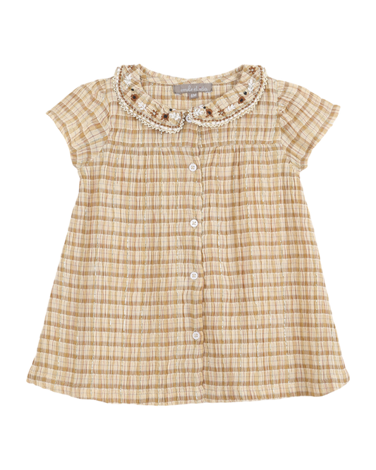 Robe carreaux beige