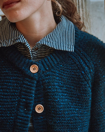 Cardigan en laine bleu minuit