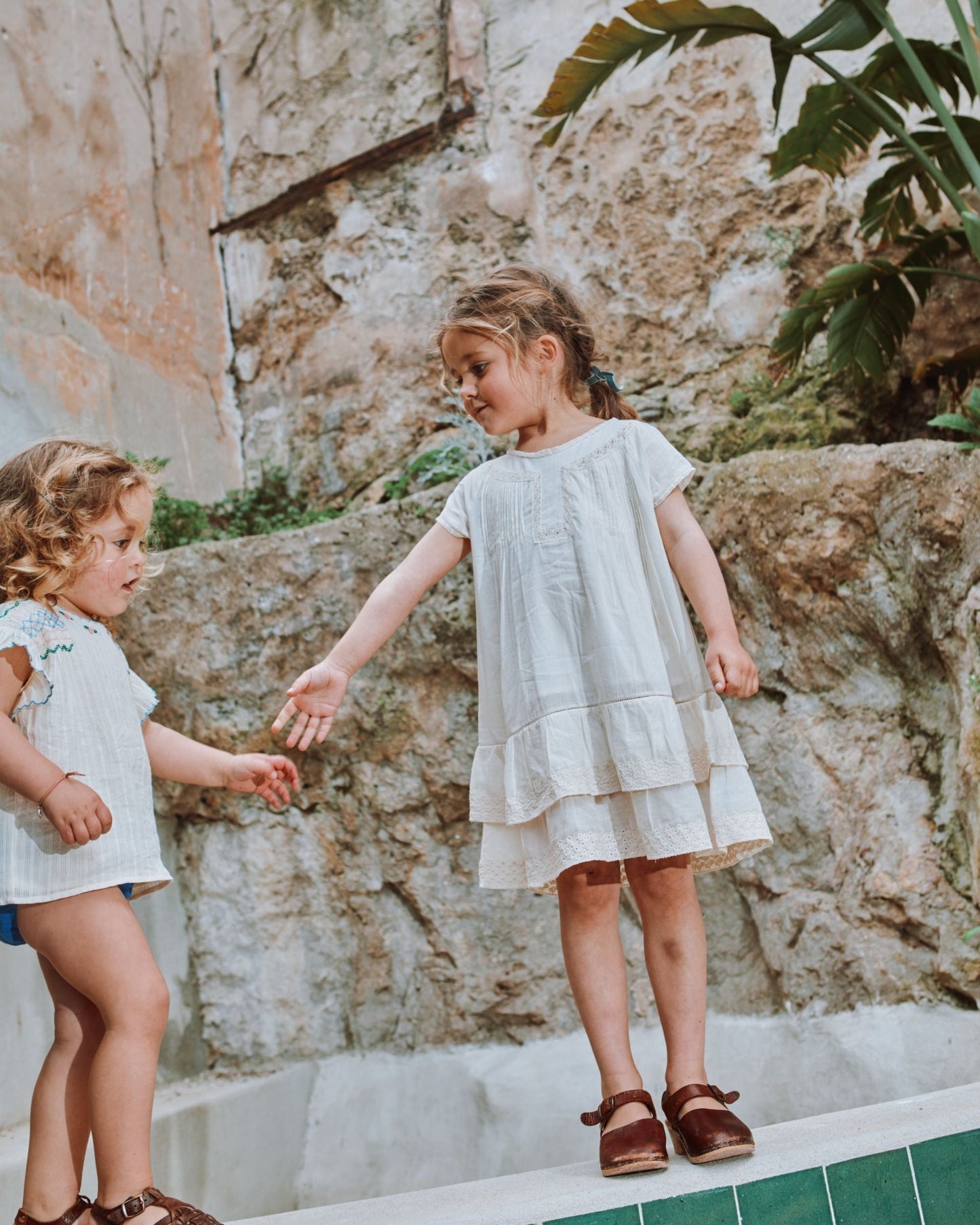 Robe voile de coton vintage écru