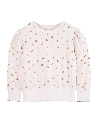 Sweat éponge écru cerises