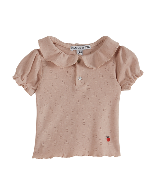 Polo jersey de coton modal rose