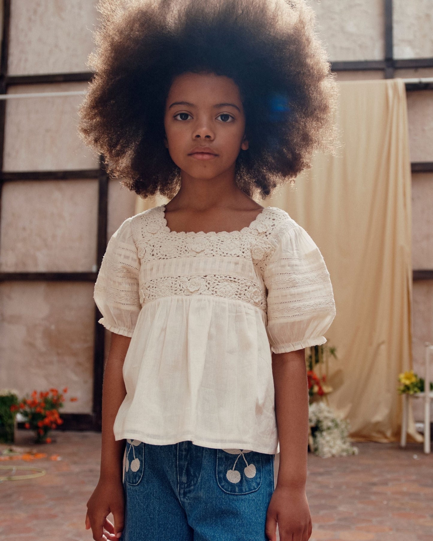 Blouse crochet écru
