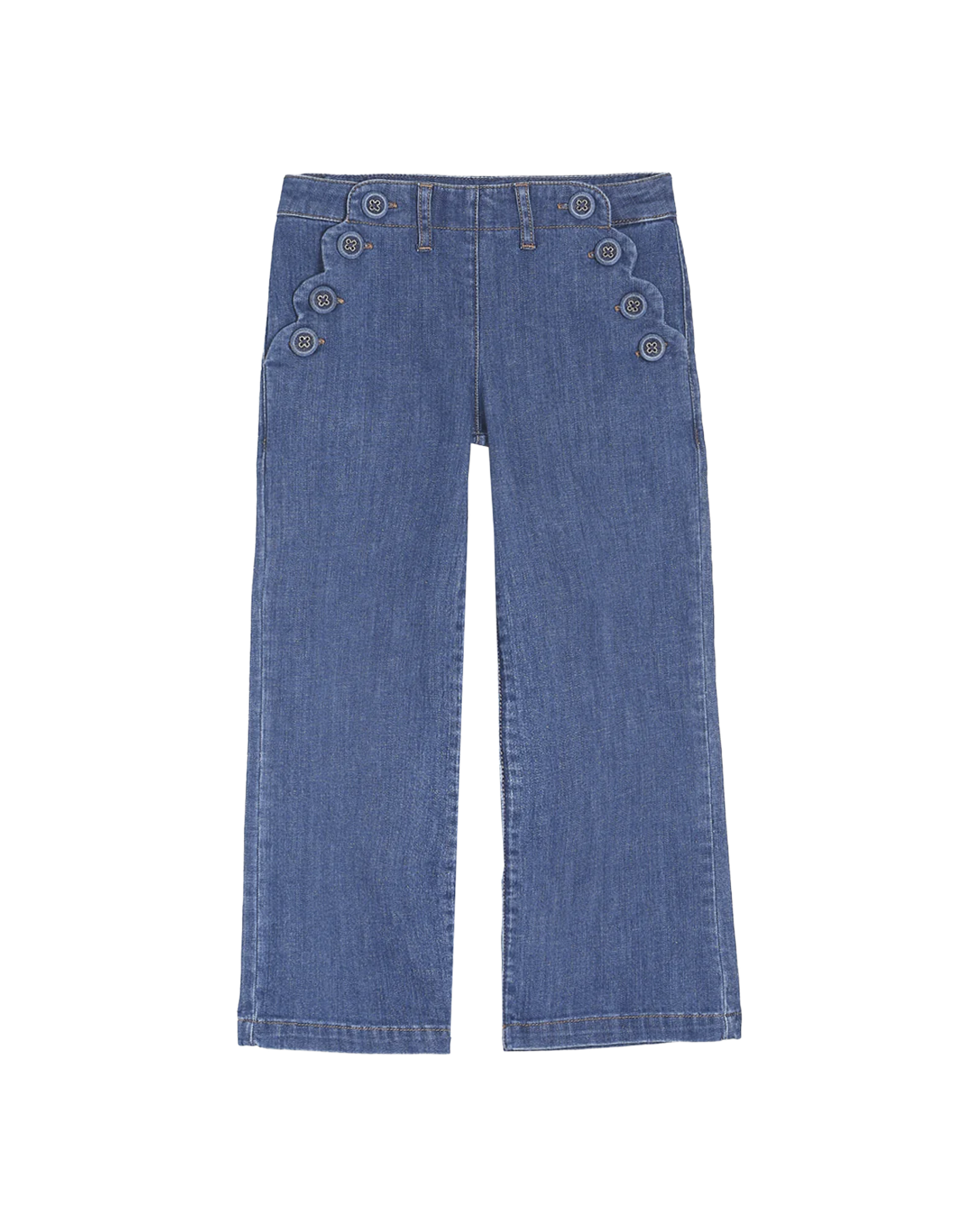 Pantalon à pont denim coton bio bleu