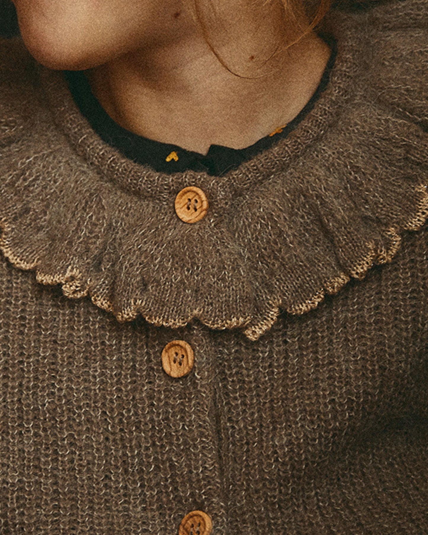 Cardigan alpaga chiné et lurex doré