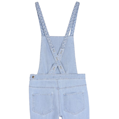 Salopette tressée en coton stretch bleach
