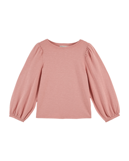 T-shirt flammé fille coton bio blush