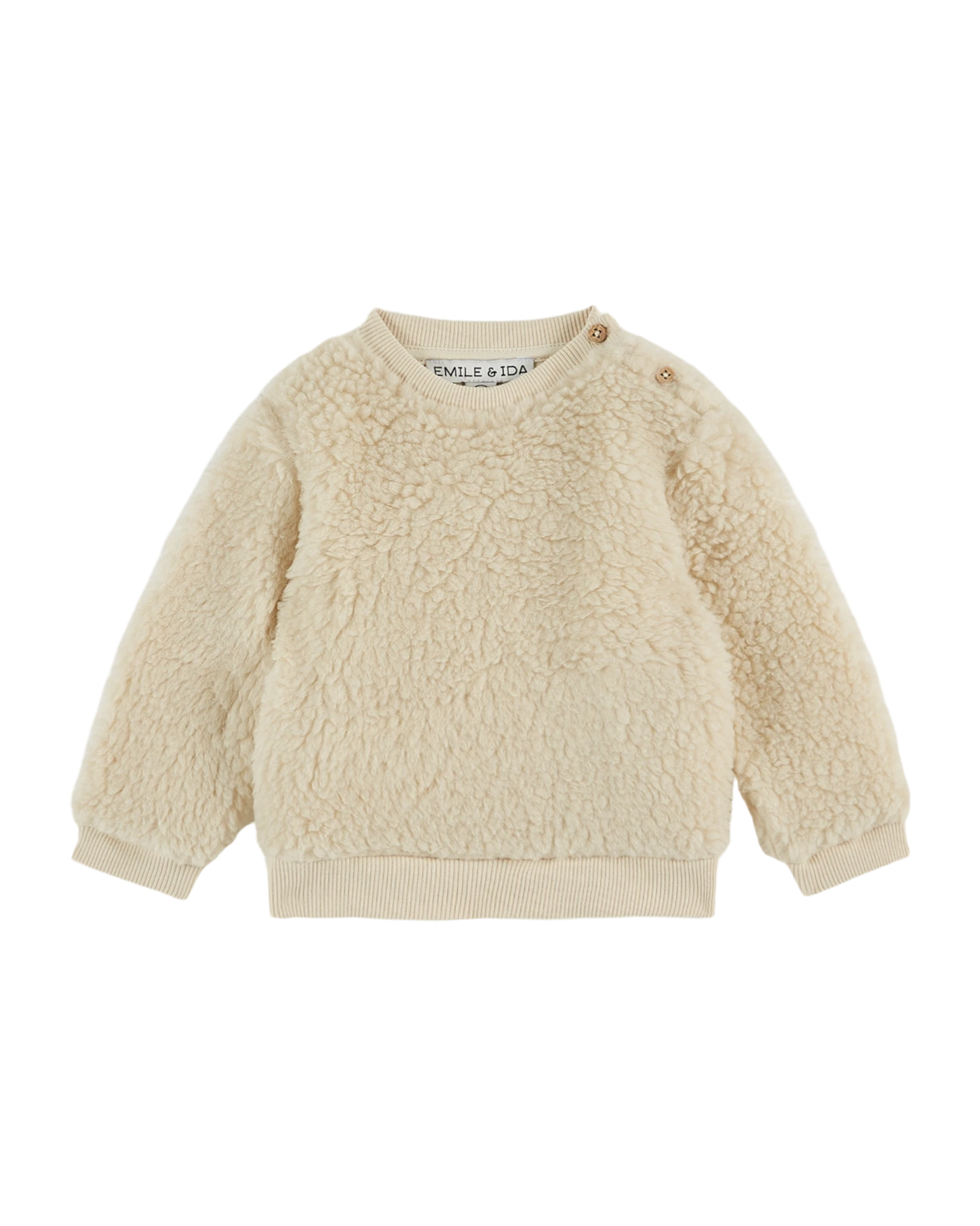 Sweat bébé sherpa écru