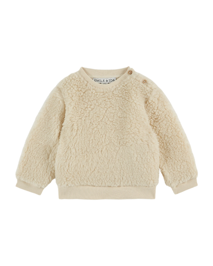 Sweat bébé sherpa écru