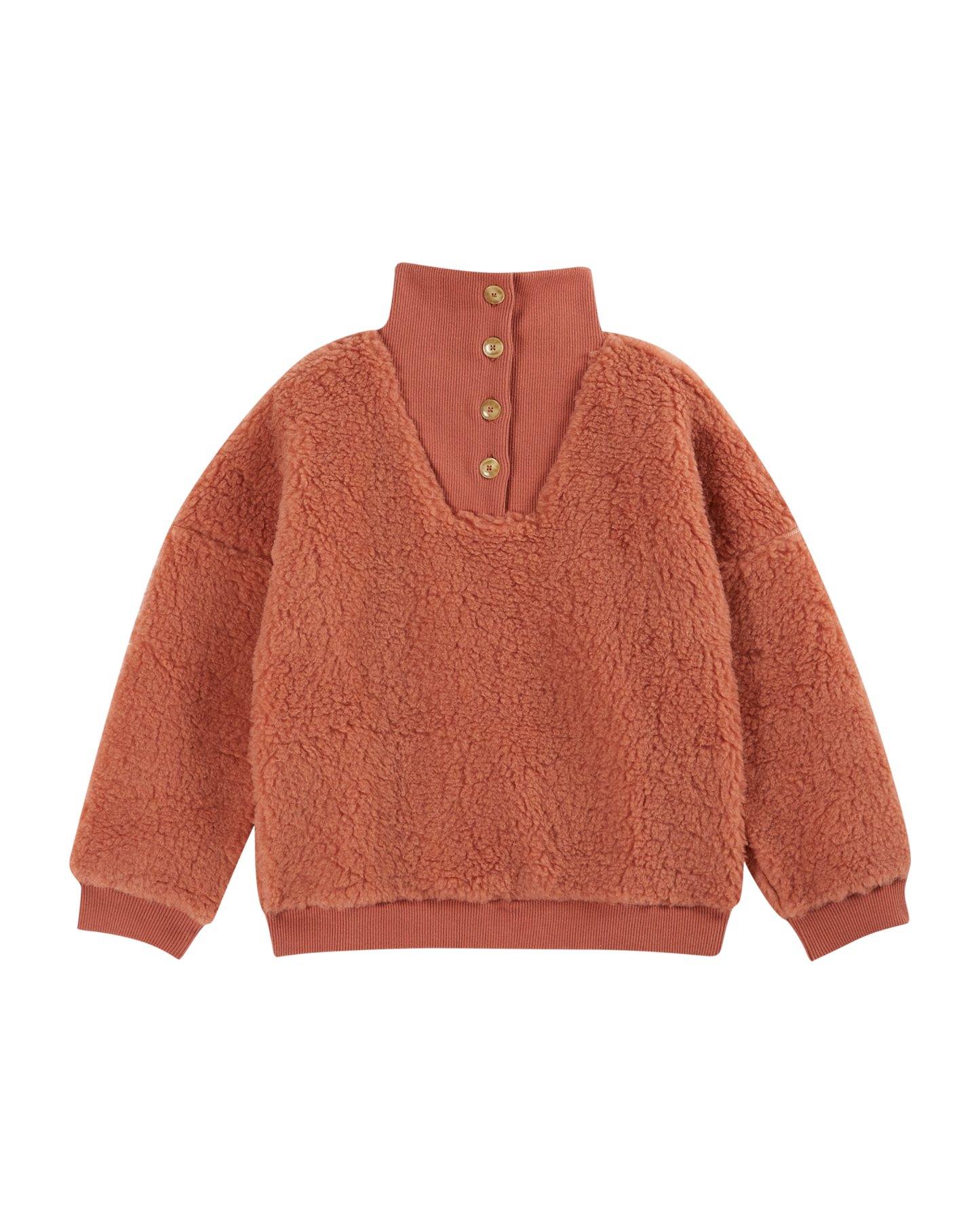 Sweat sherpa col montant goyave