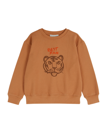 Sweat coton bio tigre orange brun