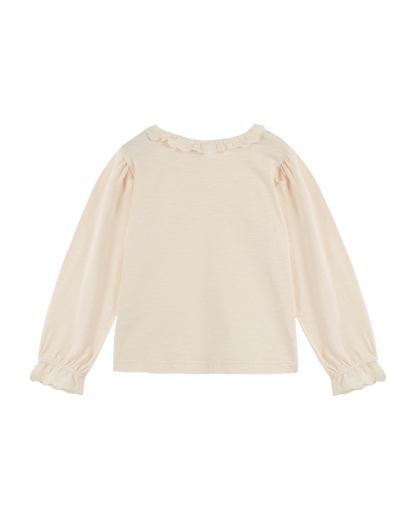 T-shirt brodé coton bio crème