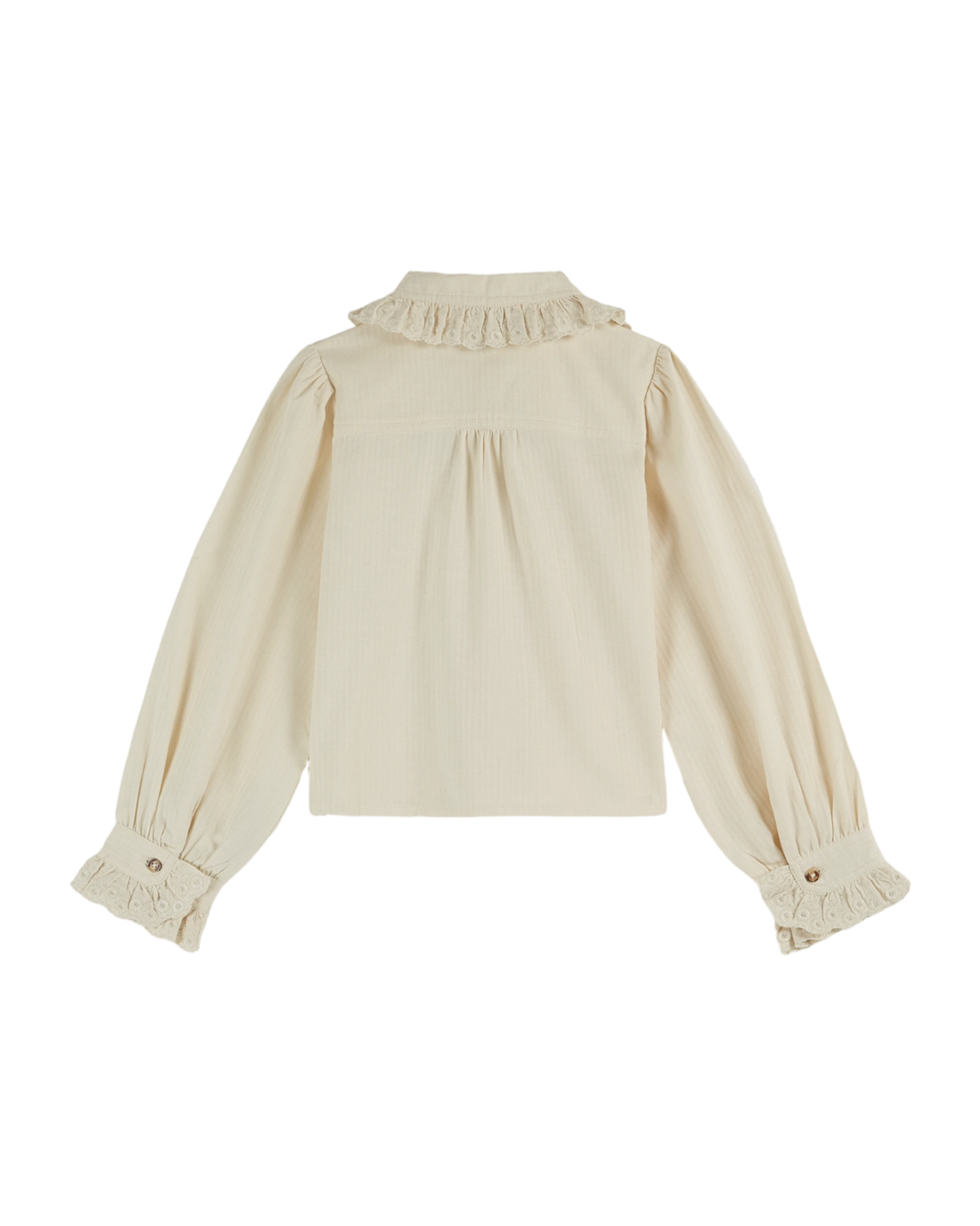 Chemisier fille vintage brodé crème
