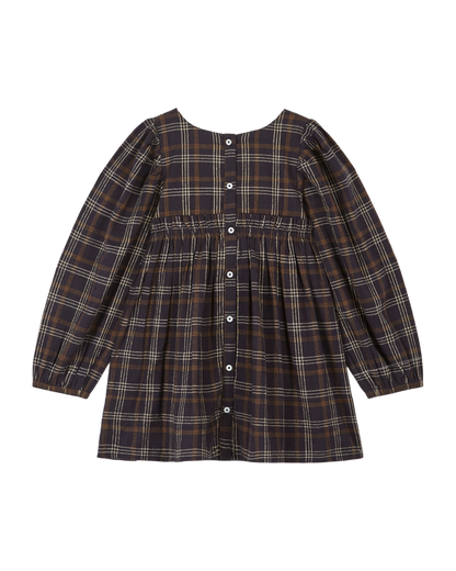 Robe smockée carreaux gavin bitume