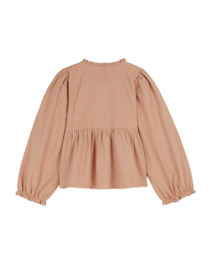 Blouse smockée poudre