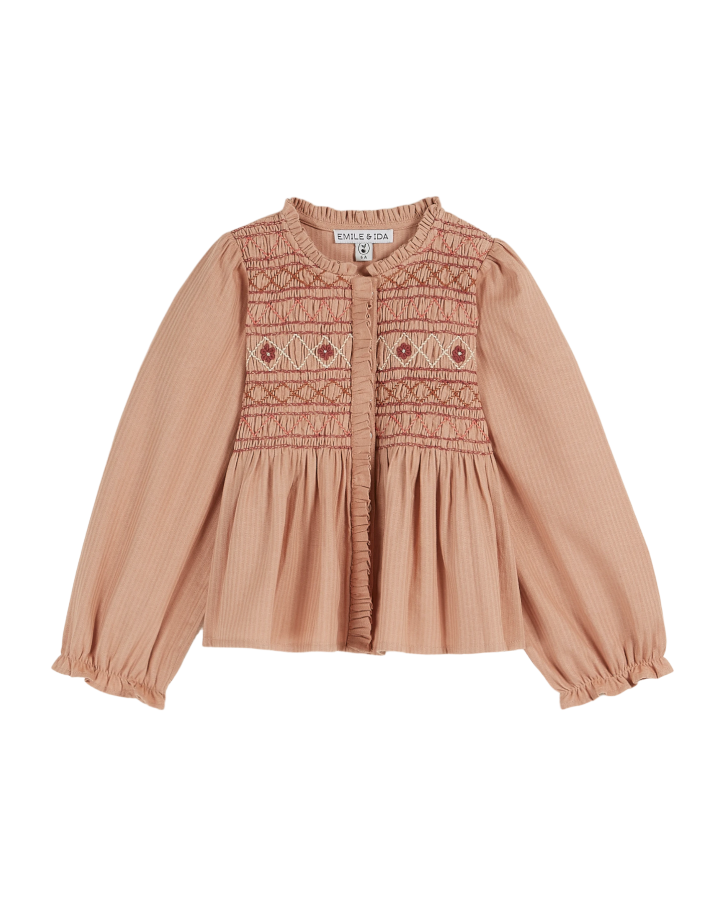 Blouse smockée poudre