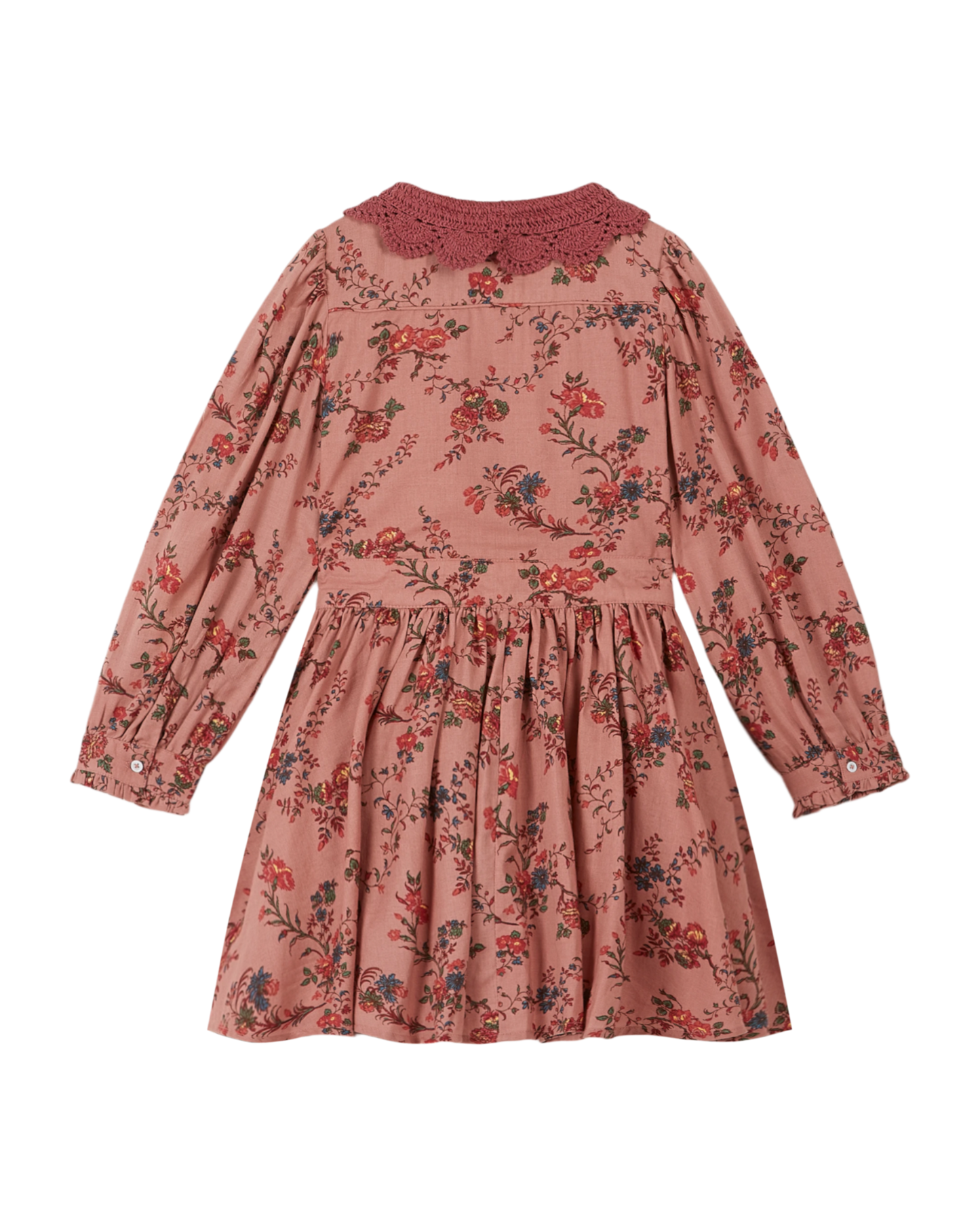 Robe col crochet orchid rose