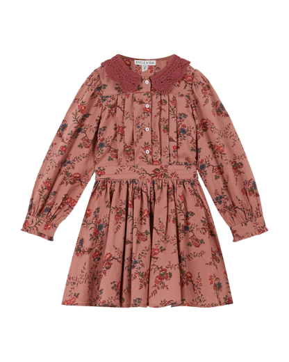 Robe col crochet orchid rose