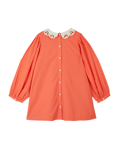 Robe smockée col crochet pastèque