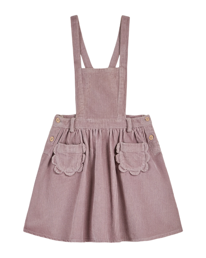 Robe tablier velours mauve
