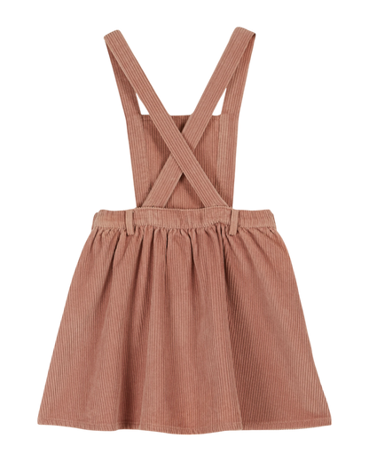 Robe tablier velours poudre