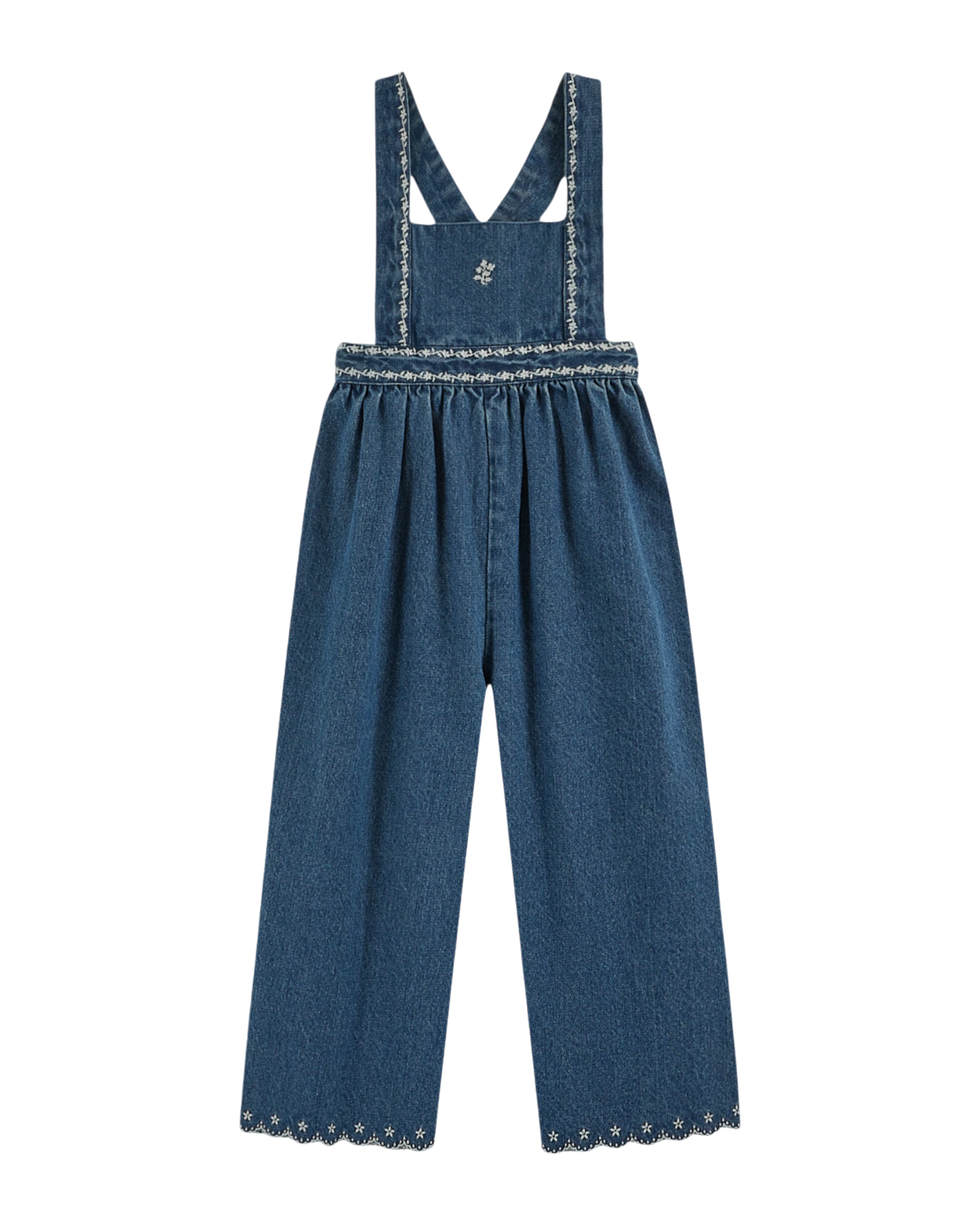 Salopette brodée denim