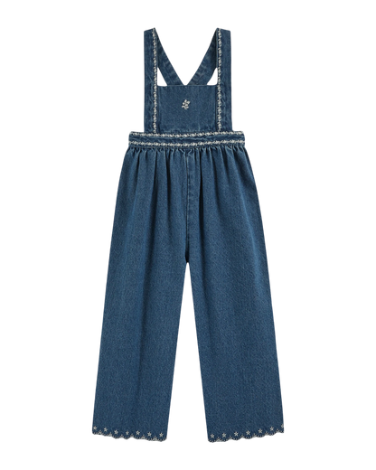 Salopette brodée denim
