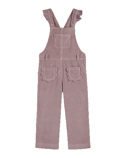 Salopette volantée velours mauve
