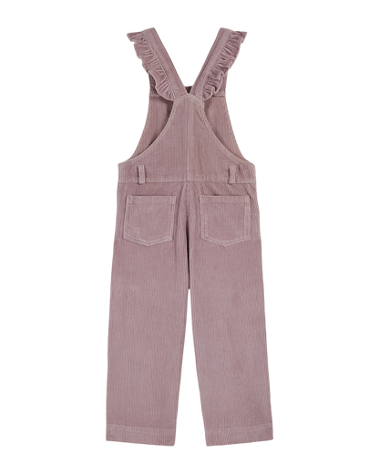 Salopette volantée velours mauve