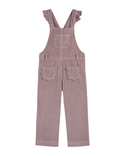 Salopette volantée velours mauve