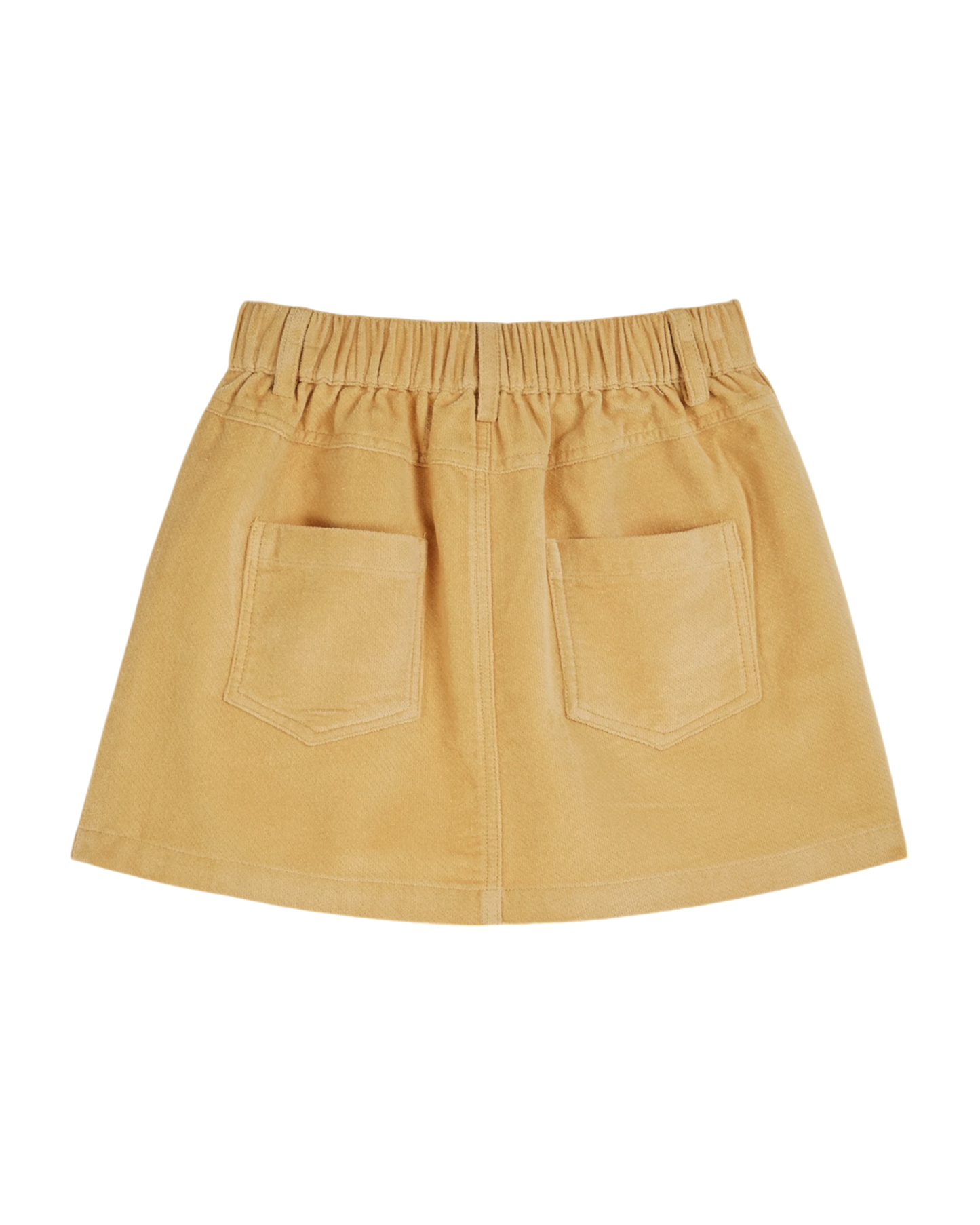 Jupe brodée velours jaune