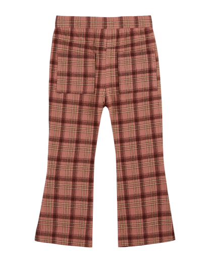 Pantalon évasé carreaux blush