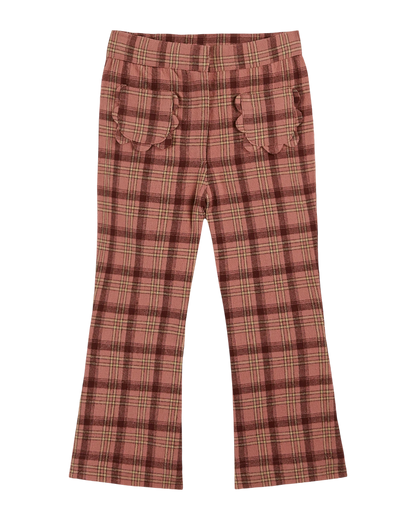 Pantalon évasé carreaux blush
