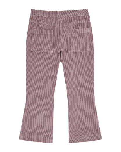 Pantalon évasé velours mauve