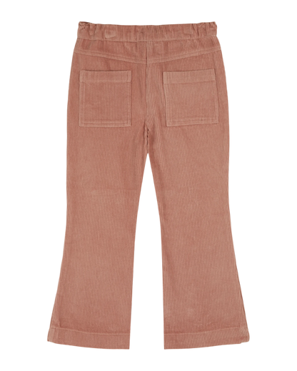 Pantalon évasé velours poudre