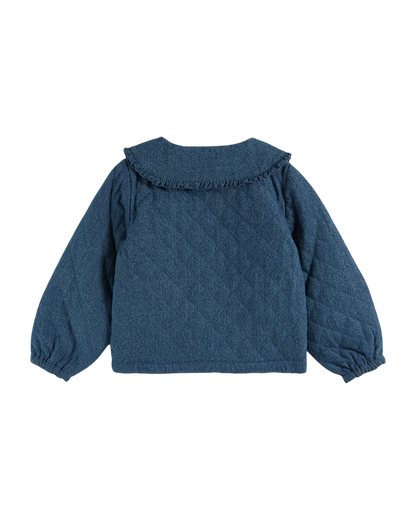 Veste matelassée brodée denim