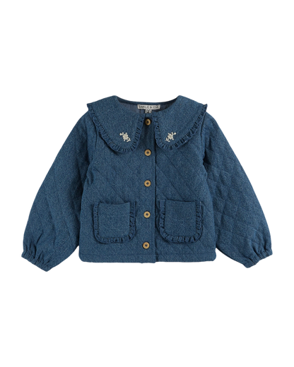 Veste matelassée brodée denim