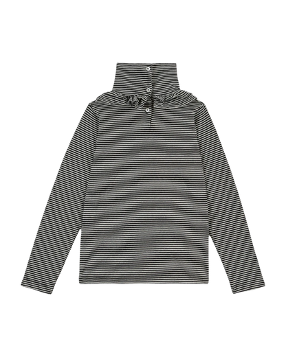 Sous-pull coton bio rayures noir et écru