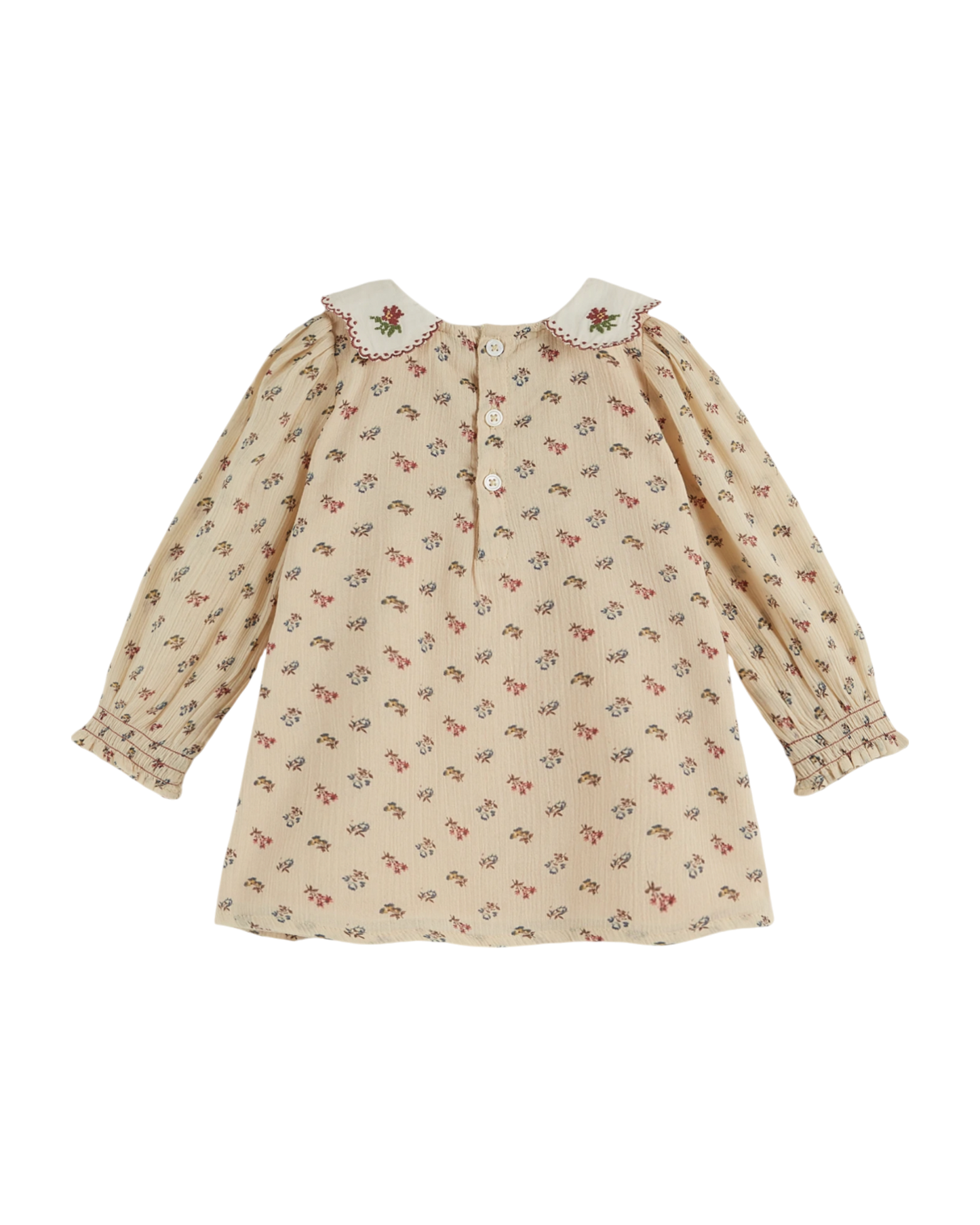 Robe voile de coton à fleurs Sorgue écru