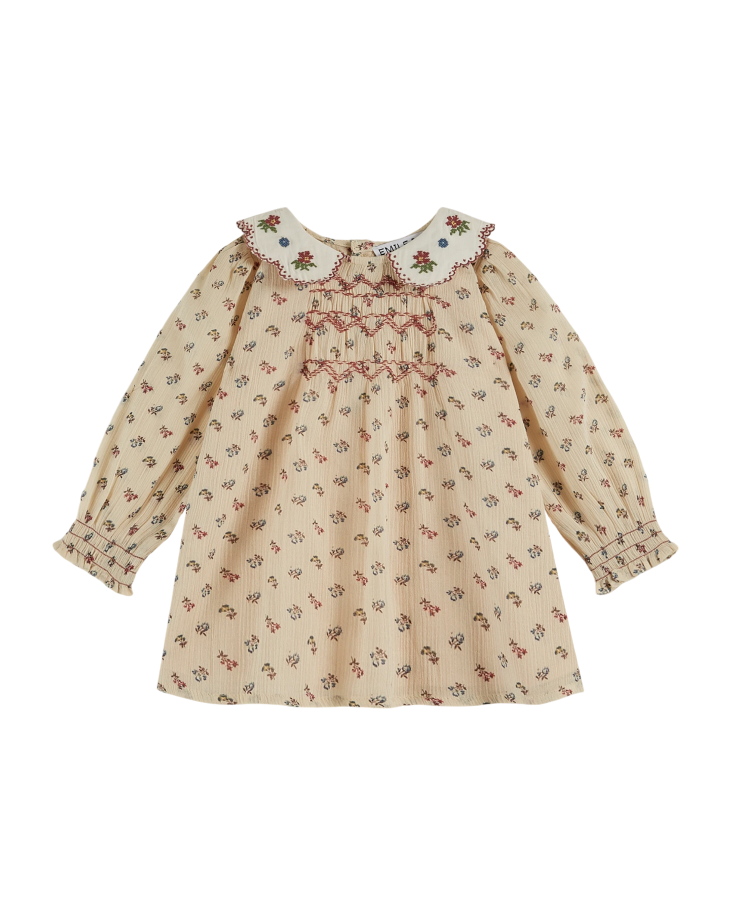 Robe voile de coton à fleurs Sorgue écru