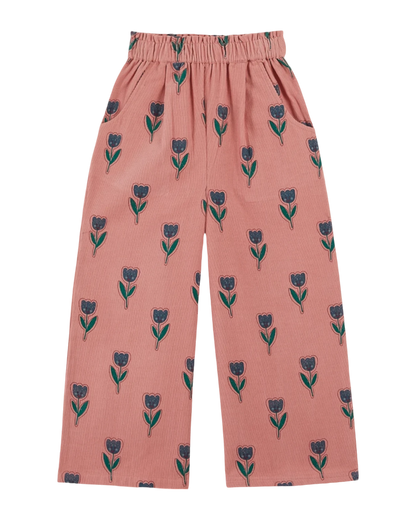 Pantalon velours tulipe blush