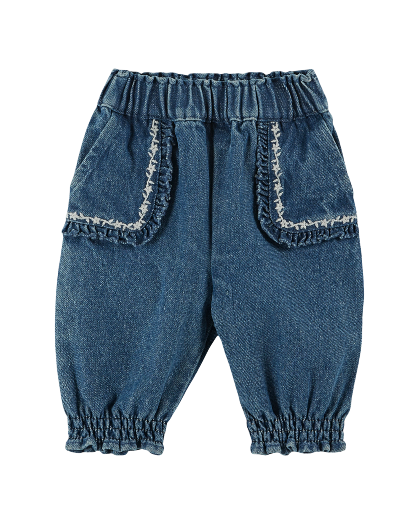 Sarouel brodé denim