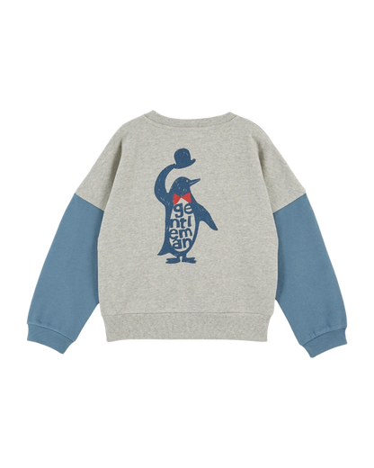 Sweat coton bio bicolore gris chiné
