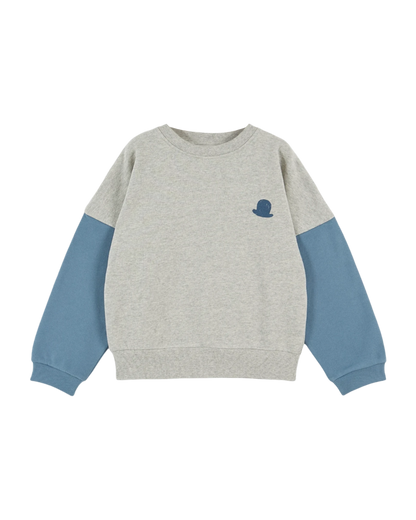 Sweat coton bio bicolore gris chiné
