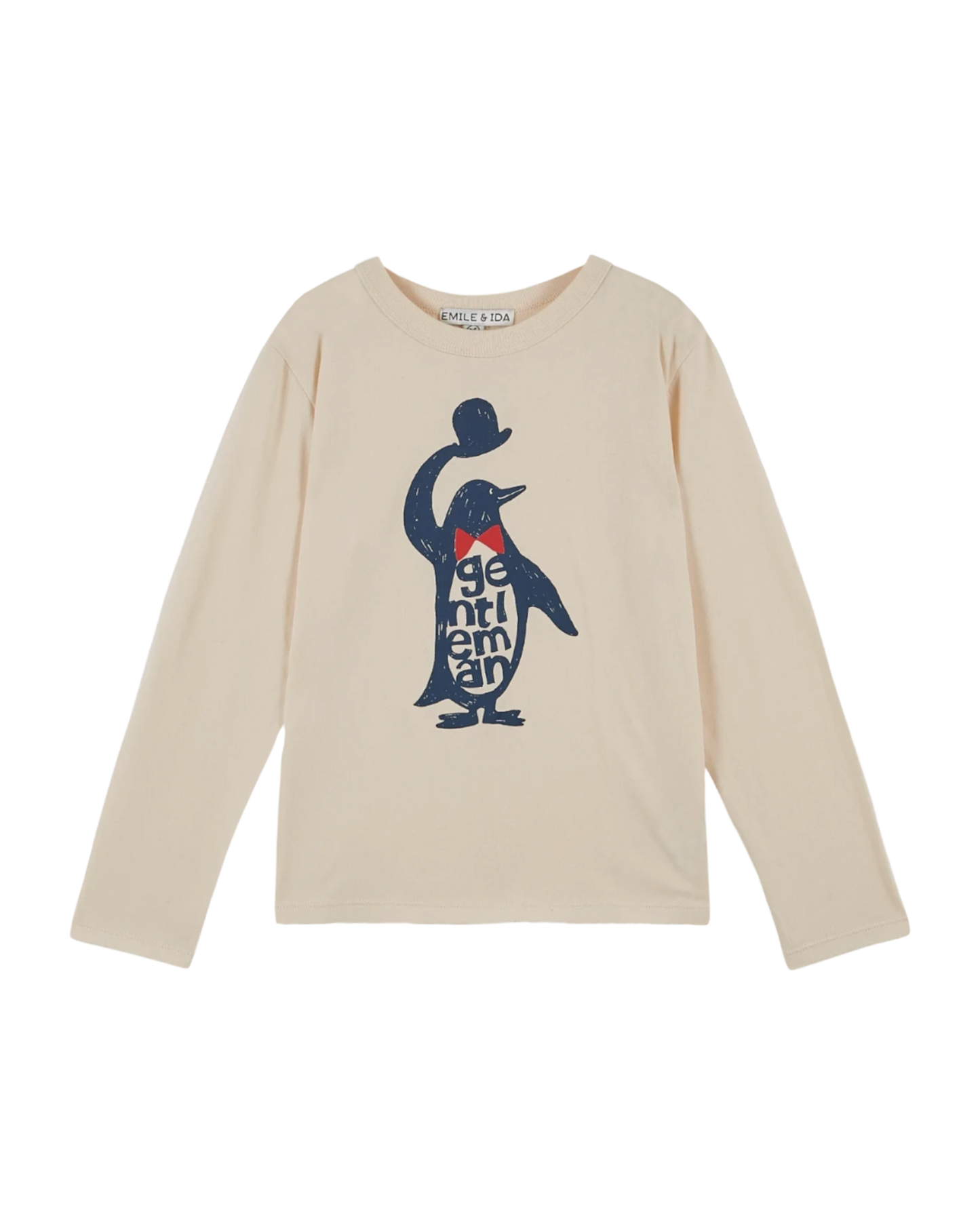 T-shirt coton bio pingouin crème