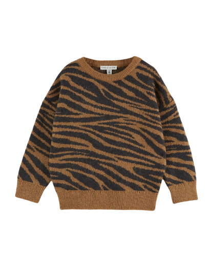 Pull jacquard enfant zèbre