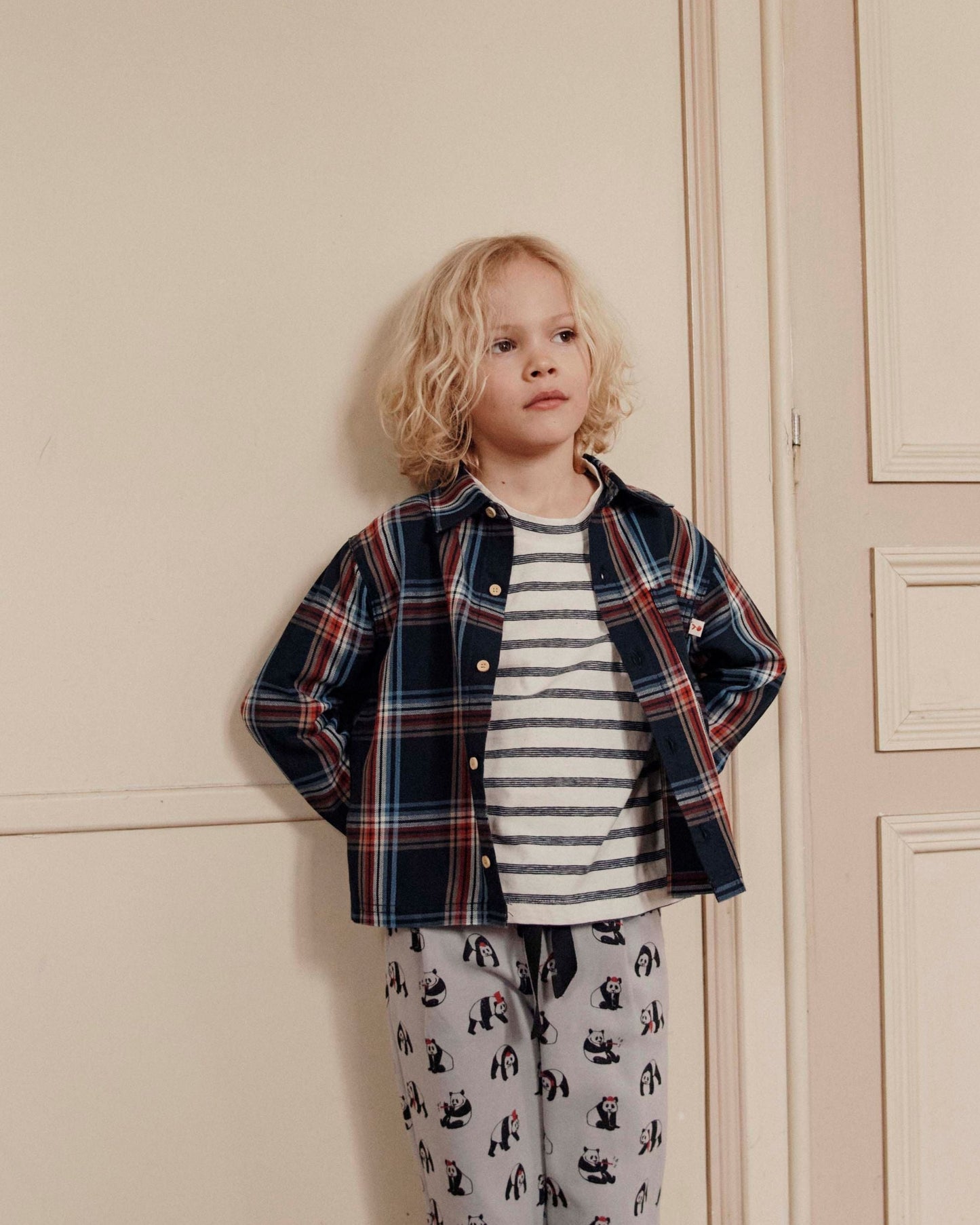 Chemise carreaux denim
