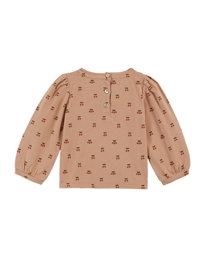 T-shirt coton bio petite cerise pivoine