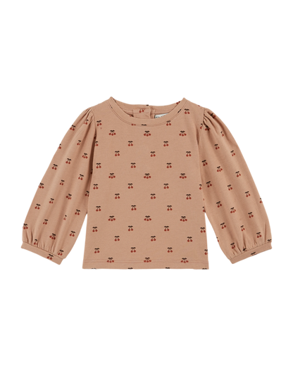T-shirt coton bio petite cerise pivoine
