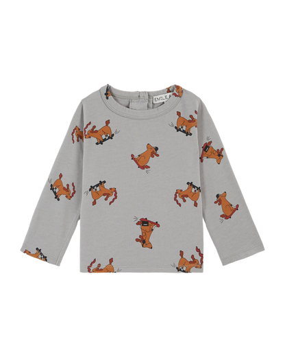 T-shirt coton bio chien skateur métal