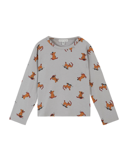T-shirt coton bio chien skateur métal